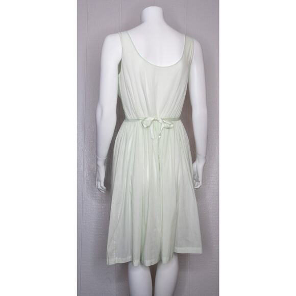 VINTAGE 60's Mint Green Pistachio Chiffon & Cotton Lace Night Dress S/M - Picture 5 of 8
